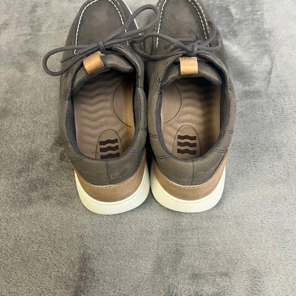 Sperry Boat Shoes Mens 8 Grey Leather Plushwave Moc Toe STS22674